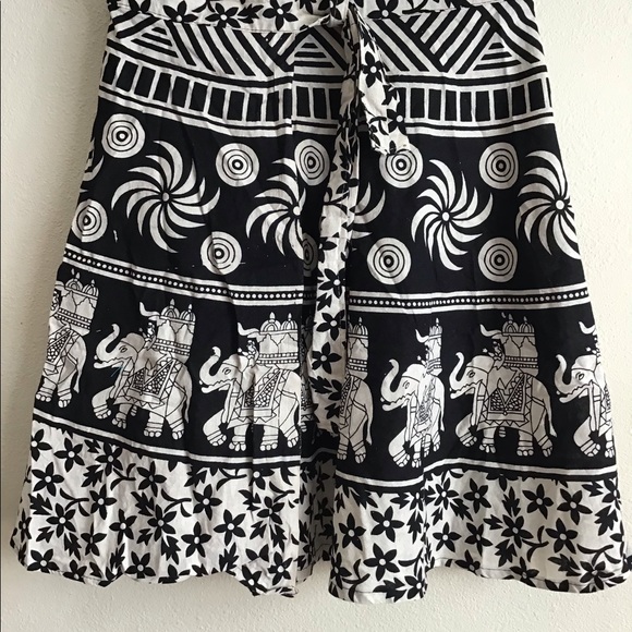 Beach Black white India new 100% cotton wrap skirt - Picture 6 of 6